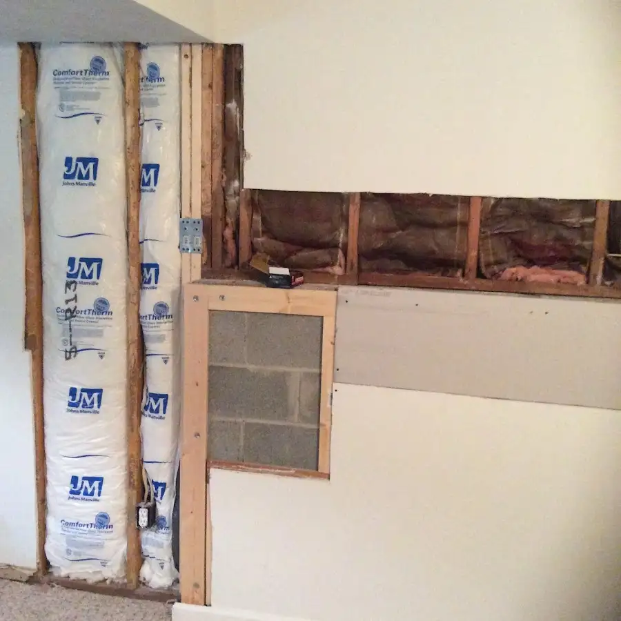 Wall insulation replacement during Basement Flood Cleanup in Security-Widefield